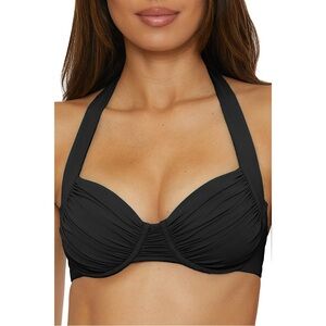 Becca COLOR CODE UNDERWIRE Francesca multi-way underwire black bikini top MEDIUM